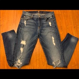 7 For All Mankind Low-rise Skinny Jeans